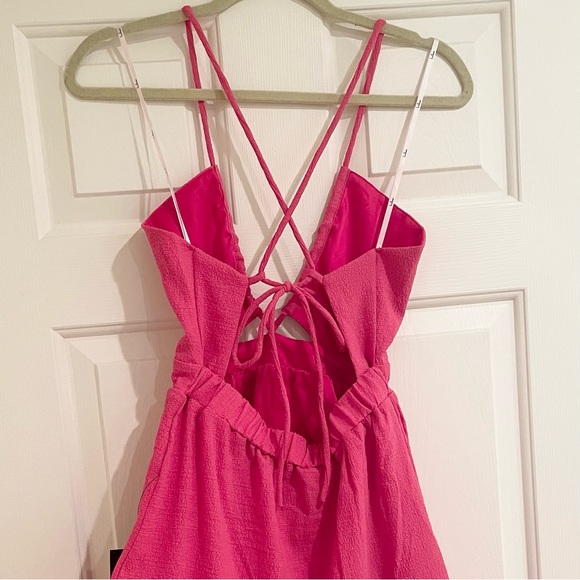 NWT Lulu’s Rising Temps Hot Pink Sleeveless Mini Dress - Picture 9 of 9